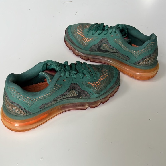 Nike Wmns Air Max 2014 'Jade Glaze Atomic Orange' Sneakers, Sz 6 - Picture 3 of 13